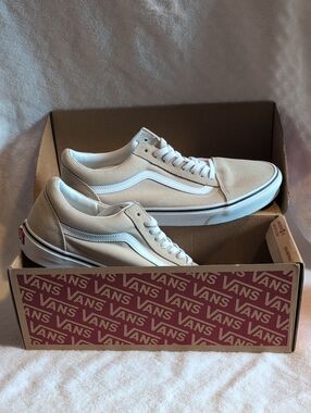 Vans Men’s Old Skool Sneakers in Beige and White